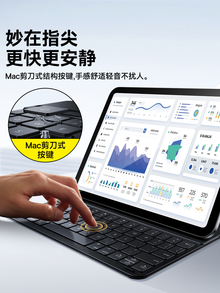 Baseus 2025 New iPad Air6/7 Keyboard Pro Is Suitable for Apple Tablet Computers 90S Generation 9 Thin and Light Smart Double-Sided Clip Mini7 Protective Case 5 Magnetic Suction