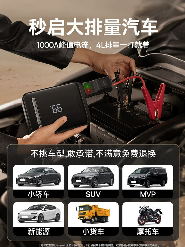 [3C Certification] Baseus Car Emergency Jump Starter and Air Pump All-In-One Portable Battery Power Bank