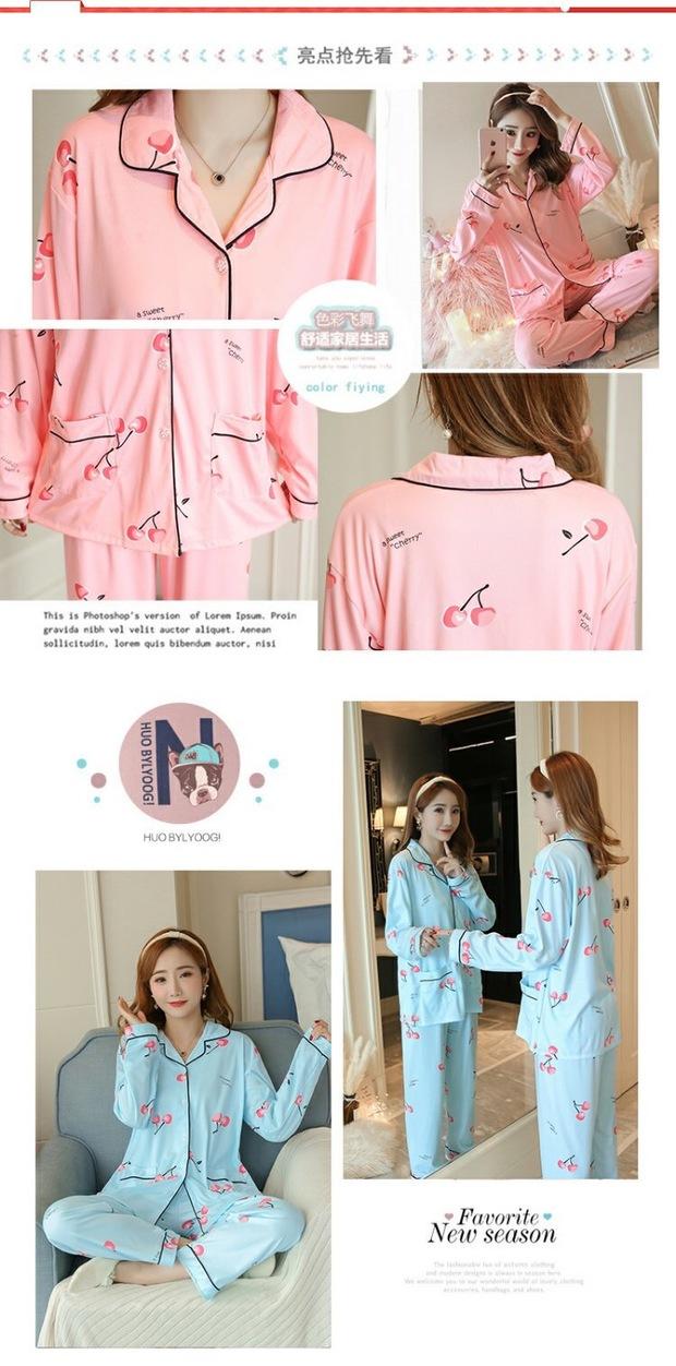 Bộ đồ ngủ mùa xuân và hè hè Quần dài tay cotton mỏng dành cho nữ có thể mặc bên ngoài bộ đồ cotton phục vụ trong tháng bộ thể thao nam đẹp