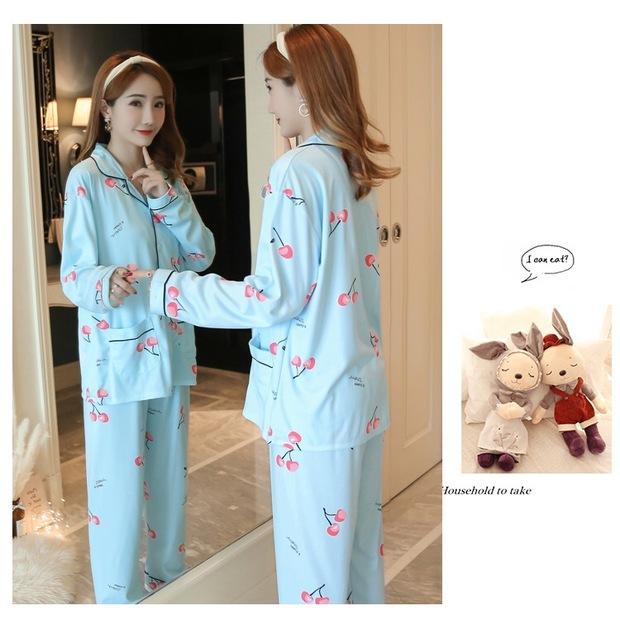 Bộ đồ ngủ mùa xuân và hè hè Quần dài tay cotton mỏng dành cho nữ có thể mặc bên ngoài bộ đồ cotton phục vụ trong tháng bộ thể thao nam đẹp