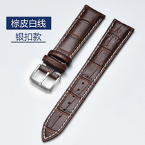  Watch strap first layer cowhide leather mens and womens needle buckle Suitable for Tissot 1853DW king Casio Longines