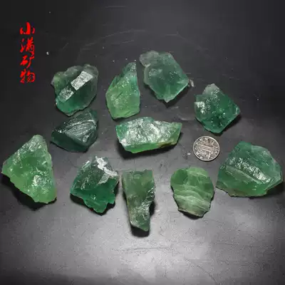 天然深绿萤石加工饰品首饰原料原石实验教学diy鱼缸装饰5794