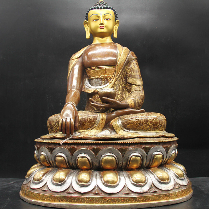Sakyamuni Buddha Buddha statue Nepal boutique pure copper-and-gold home dedicated to the mercy of the Myitong Buddha 2 feet