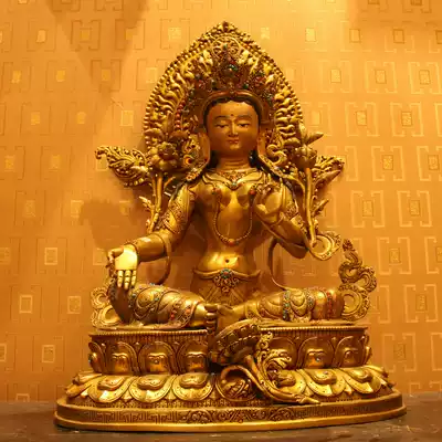 Tibetan Buddhism Nepal copper gilded shi jia group Buddha Green Tara Buddha one, five