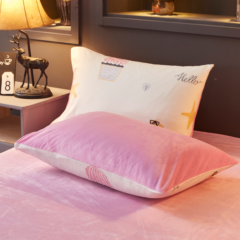 Cotton đơn giản một mặt gối nhung pha lê cotton cộng với nhung ngắn flannel nhung nhung mềm mại gối chống trào ngược