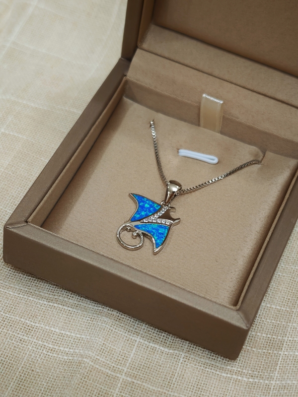 Maldives Manta Ray Necklace Sea Turtle Whale Shark Blue Opal Necklace Maldives Travel Souvenir Maldives Manta Ray Necklace Sea Turtle Whale Shark Blue Opal Necklace Maldives Travel Souvenir