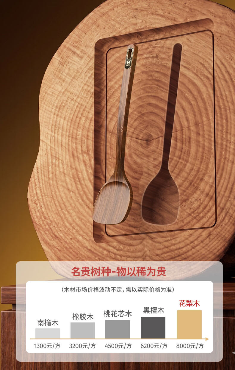安享好物 安享B级锅铲-双枪花梨木锅铲  