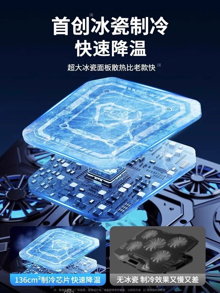 Rescuer Y7000P/R9000P Laptop Cooling Pad Base Computer Stand Air Pressure Semiconductor Cooling Fan Cooling Device Silent Gaming Laptop Dedicated for Lenovo