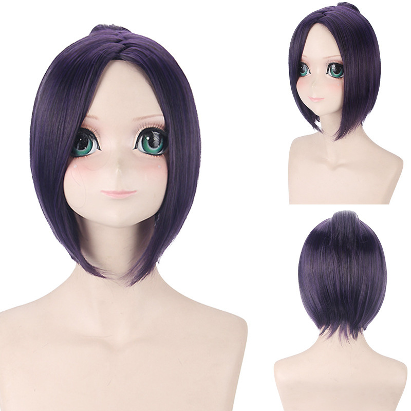 Drifting wig cosplay wig tutor Reborn Kuromu purple black blue hairpiece