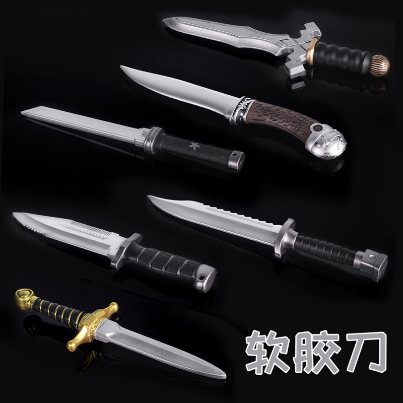 Drifting Wig, Realistic Weapon Prop, Halloween Mini Toy Knife, Toy Knife Made of Pu Soft Rubber Material