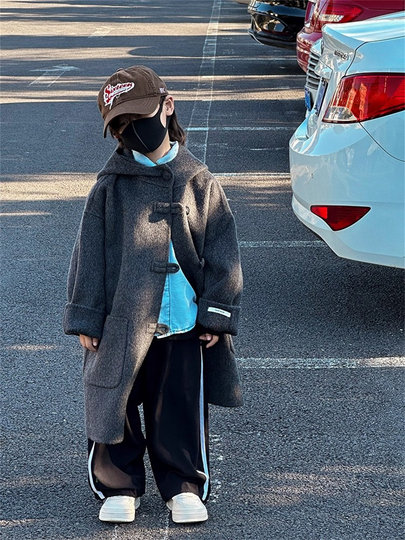 Korean Uamtor Girls' Double-Sided Cashmere Coat Autumn and Winter 2025 New Style Rich Girl Mid-Length Hooded Jacket