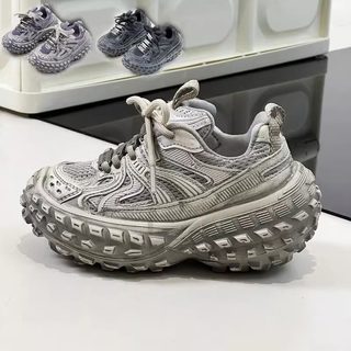 Korean Uamtor Children's Dad Shoes Spring Boys' Thick-Soled Tire Shoes Girls' Height-Increasing Fashion Distressed Dirty Shoes