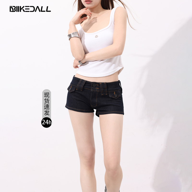 American-Style Low-Waist Hot Girl Denim Shorts for Women 2026 Summer New Sexy Hip-Hugging Slimming A-Line Versatile Ultra-Short Hot Pants