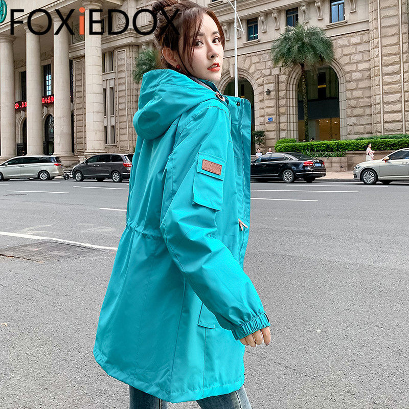 FOXIEDOX Winter Outdoor StormTrooper Women's Mid-Length Tide Brand Three-in-One Detachable Korean Tide Brand Mountaineering Suit