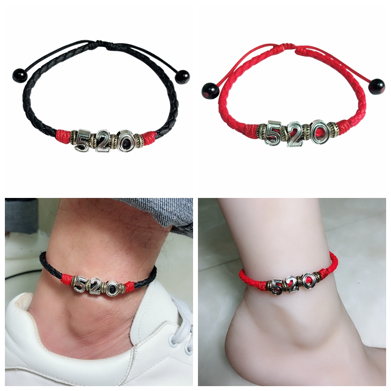 Vòng chân đôi nam nữ một đôi của năm sinh đồng tiền đỏ dây đỏ vận chuyển linh hồn ác nhỏ phiên bản Hàn Quốc của món quà năm heo đơn giản các mẫu lắc chân bạc nữ đẹp