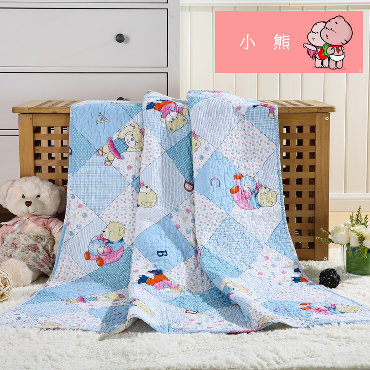 Tấm bông mảnh duy nhất bông phim hoạt hình bởi bé trải giường cotton nap quilt chần chăn có thể giặt