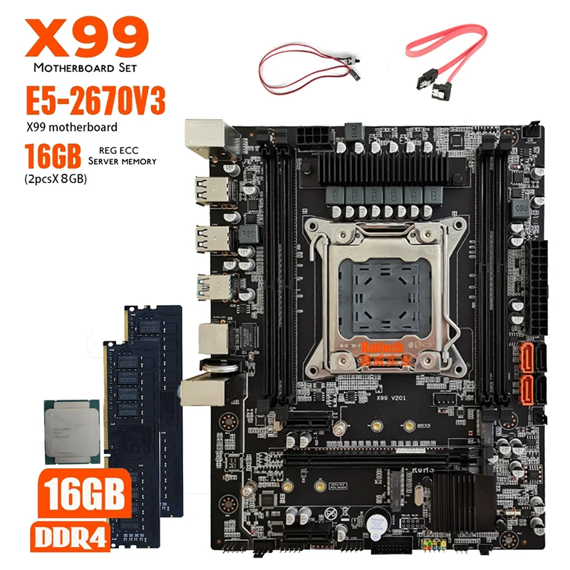 Новая настольная материнская плата X99 D4 для студийной игры с 2G8 памяти DDR4 E5 2670V3