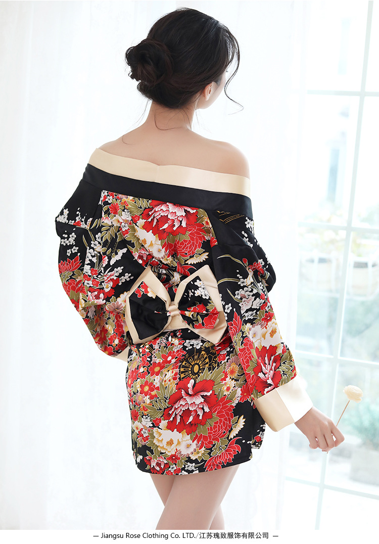 Nữ mùa hè đồ ngủ gợi cảm kimono Nhật Bản hoa anh đào gợi cảm đồ lót phối cảnh tâm trạng quần áo người cám dỗ đồng phục phù hợp với váy ngủ váy ngủ dài tay