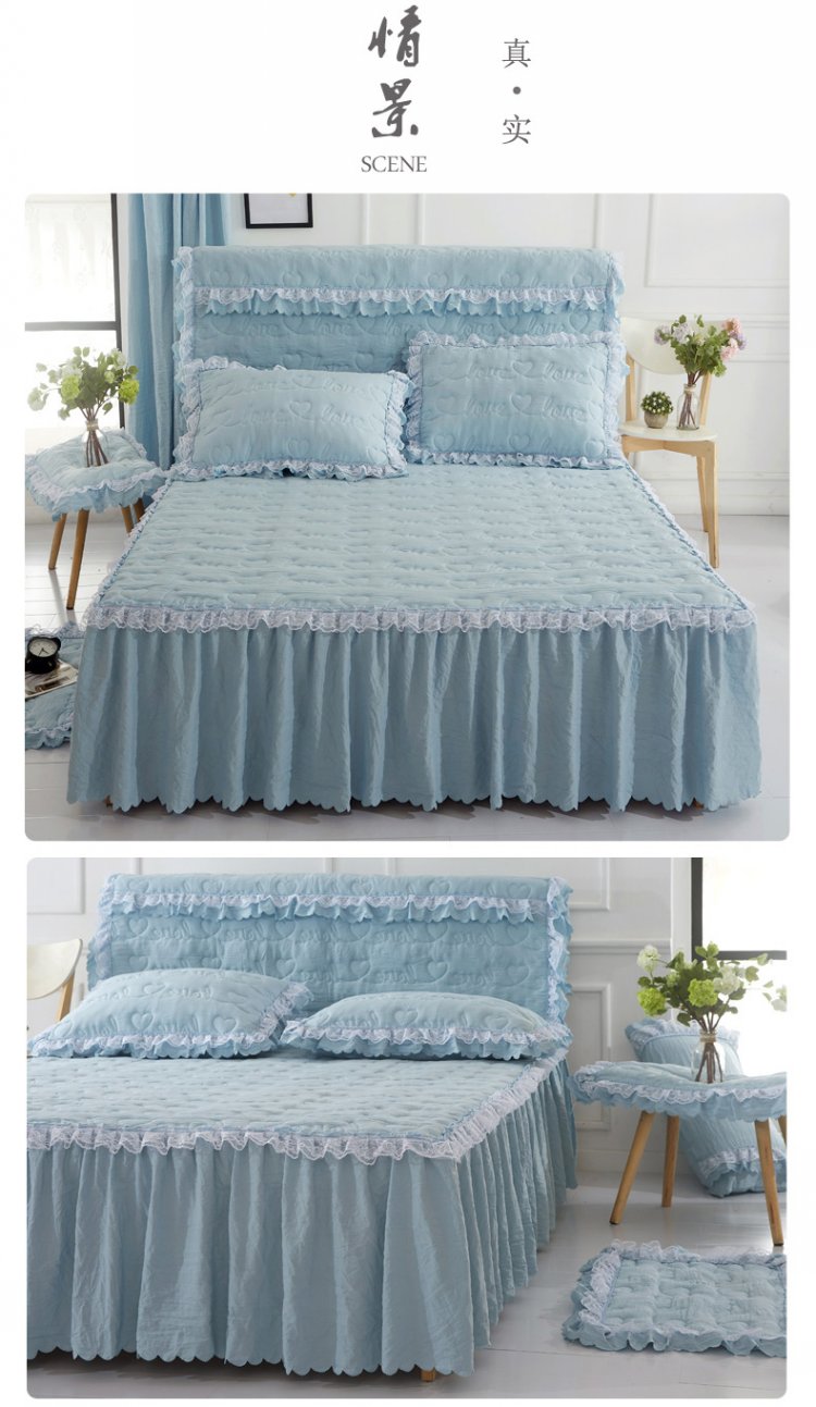 Bedspread giường váy mảnh duy nhất rửa bông chần giường váy giường bìa Simmons bảo vệ bìa non-slip khỏa thân ngủ giường mui xe