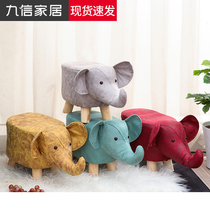 Solid Wood animal elephant stool living room cute shoe changing stool home bench low stool wearing shoes small stool creative children bench