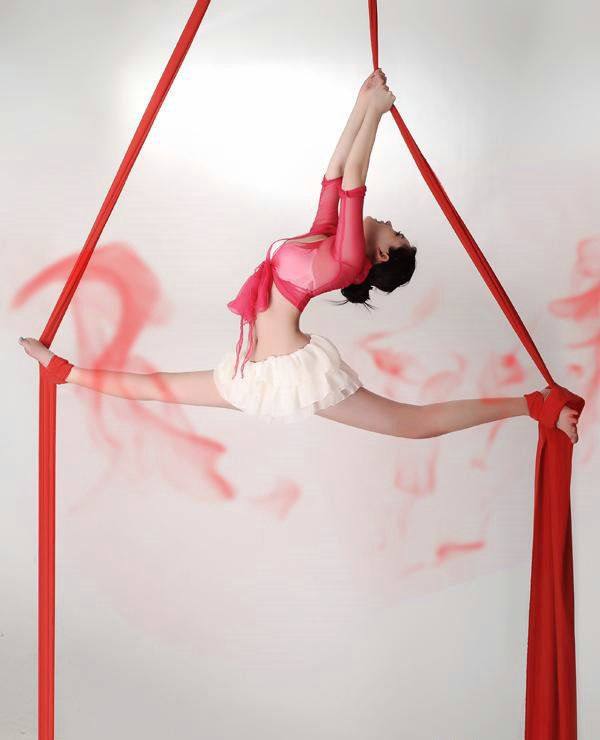 Wuqiao acrobatic props silk hanging special cloth high-altitude program silk hanging satin satin pole dance thick hanging special