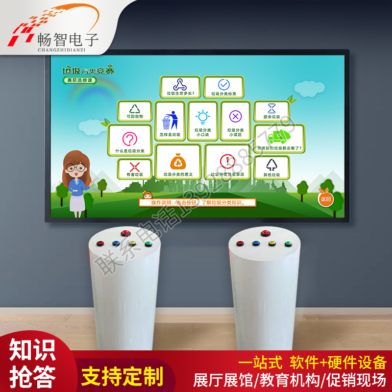 Traffic knowledge answering machine system, safety question and answer software, multi-person interactive answering station, competition software, traffic hall