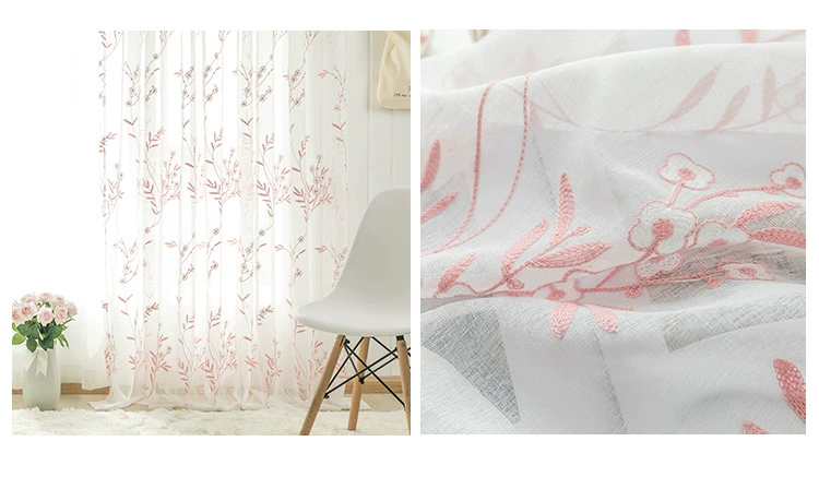 Rèm tùy chỉnh sợi mục vụ nhỏ lanh tươi sợi thêu thêu rèm phòng ngủ phòng khách ban công nổi rèm vải đặc biệt - Phụ kiện rèm cửa