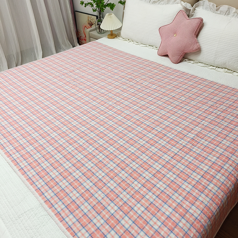 Large Size Yarn-Dyed Cotton Bed Cover, Quilted Cotton Bed Sheet, Quilted Cushion, Single Small Mattress, Oil-Proof, Sweat-Proof, Dirt-Proof Cotton Pad