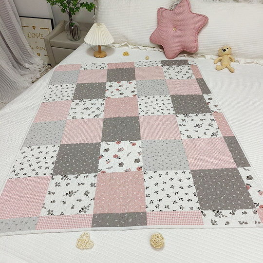 Pastoral style pure cotton dirt separator multi-size quilted bed cover