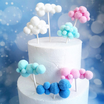 Rainbow baking decoration three-dimensional hot air balloon ball hair cloud cake moon baby birthday bow z