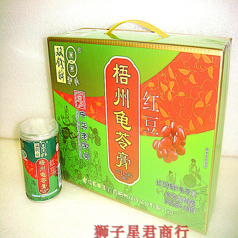 January, 22 Wuzhou Special production double money card red bean tortoise ling cream 250g * 12 cans of pop can ready-to-eat jelly pudding
