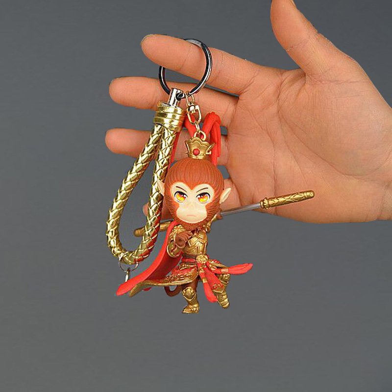 King of Heroes Merchandise: Monkey King Figurine Keychain Pendant, Glory Hero Model Cartoon Doll Bag Charm Gift
