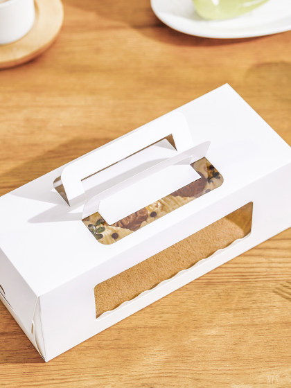 网红日式蛋糕卷梦龙瑞士虎皮卷包装盒透明小西点切块蛋糕点心盒子