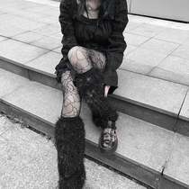 Broken bone original long hair furry super shiny silk warm Loire elastic leg cover sock jacket autumn and winter style