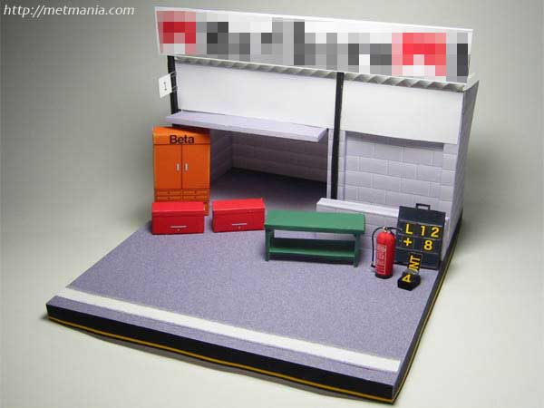 DIY tay lắp ráp ba chiều mô hình giấy đua cảnh kiến ​​trúc F1 phòng chờ 3D mô hình giấy origami sản xuất 	mô hình giấy 3d origami	