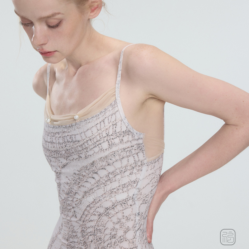 Fusheng Ruowu Weaving Series - Handmade Fabric Art Hollow Digital Print Ballet Dance Gymnastics Suit Fusheng Ruowu Weaving Series - Handmade Fabric Art Hollow Digital Print Ballet Dance Gymnastics Suit