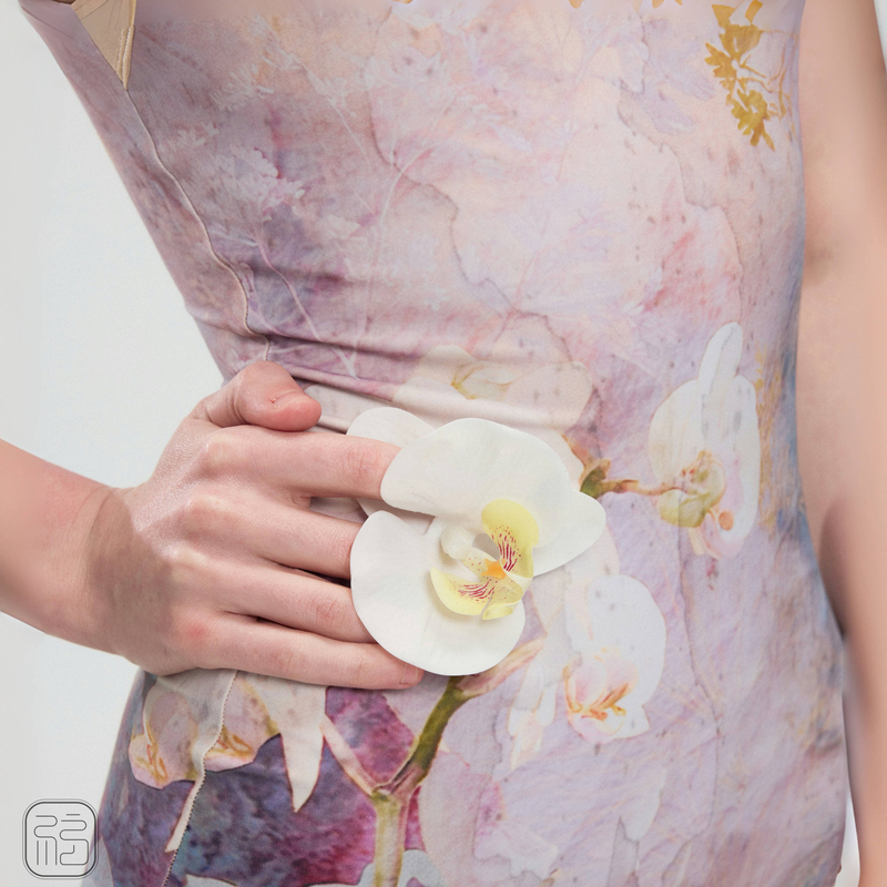 Fushengruowu Plant-Dyeing Inspiration Series - Orchid Printed Ballet Dance Leotard Fushengruowu Plant-Dyeing Inspiration Series - Orchid Printed Ballet Dance Leotard