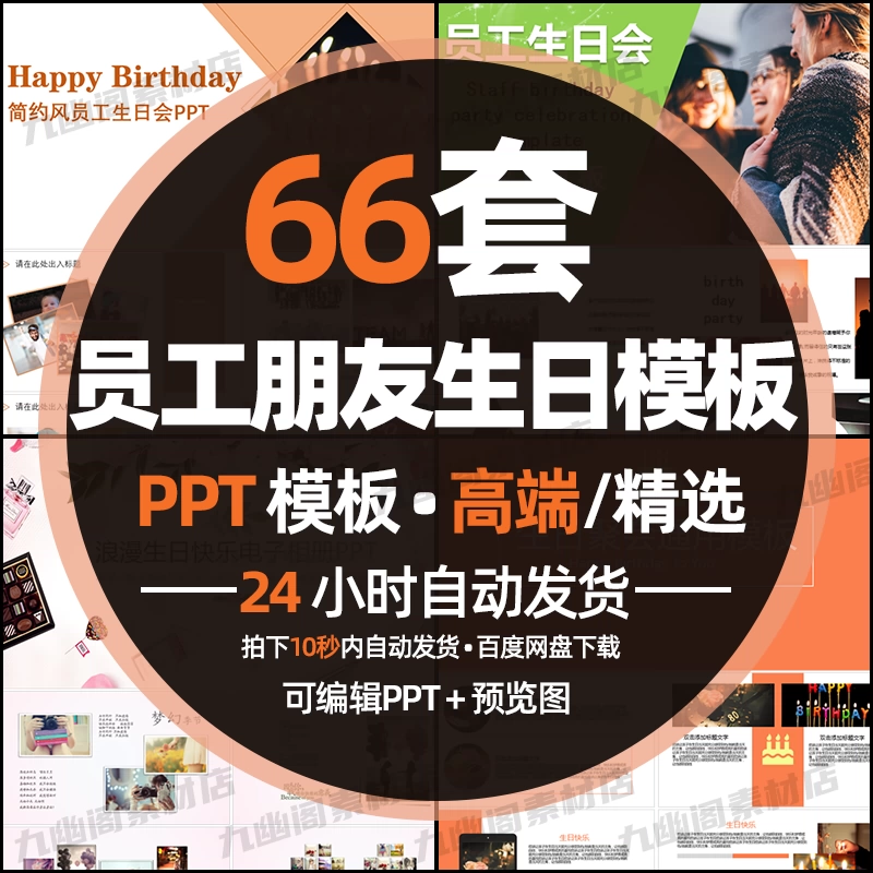精选66套员工同事朋友生日派对聚会纪念电子相册PPT模板 - 忙狐网