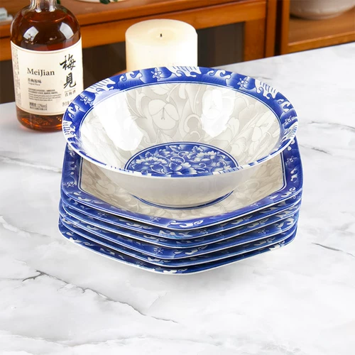 Сине-белая посуда для домашнего использования для коммерческого использования, керамическая супница