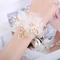 High-grade super fairy beautiful crystal flower bride bridesmaid sister girlfriends group wrist flower hand flower champagne wedding ceremony