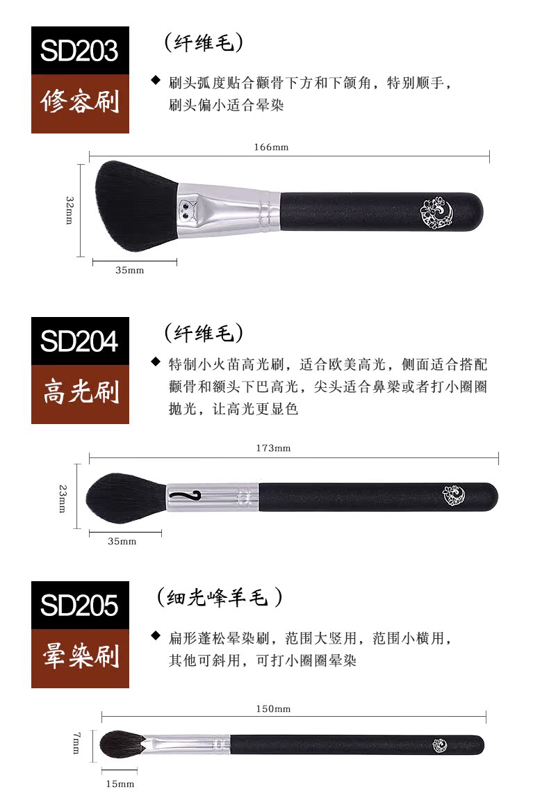 NĂNG LƯỢNG / Ai Nuqi mèo đen set cọ trang điểm bộ công cụ làm đẹp trang điểm bóng mắt cọ bóng mũi smudge cọ - Các công cụ làm đẹp khác bộ cọ trang điểm cá nhân