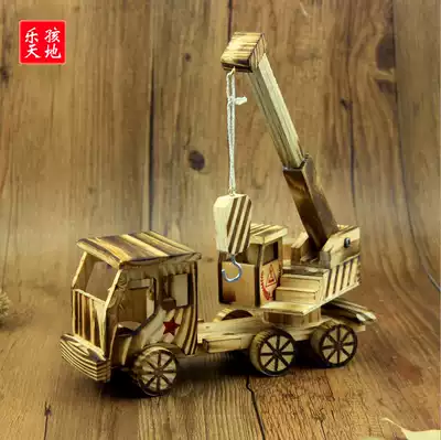 Wooden simulation crane crane creative home office decoration Wooden craft gift decoration Children's toys