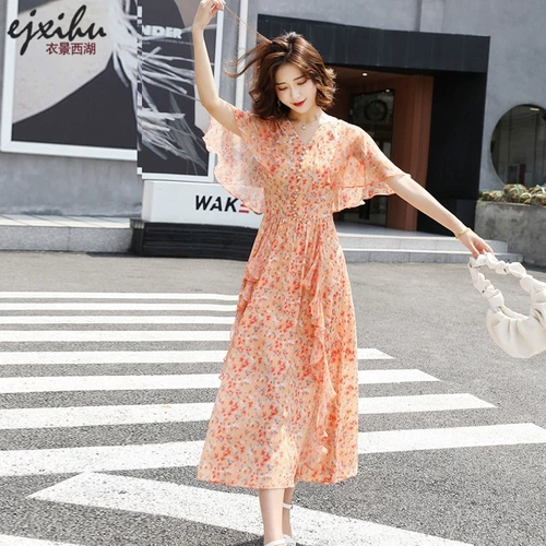 Шифоновое платье, летний свежий милый корсет, юбка, французский стиль, 2021 года