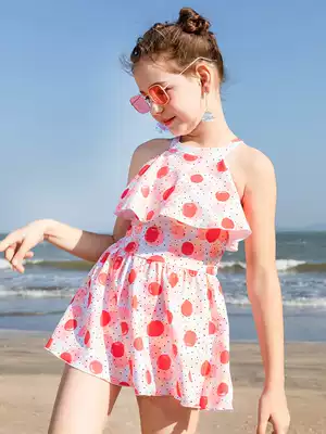 Children's swimsuit girls middle and older children 2020 new little princess Korean western school one-piece cute girl student