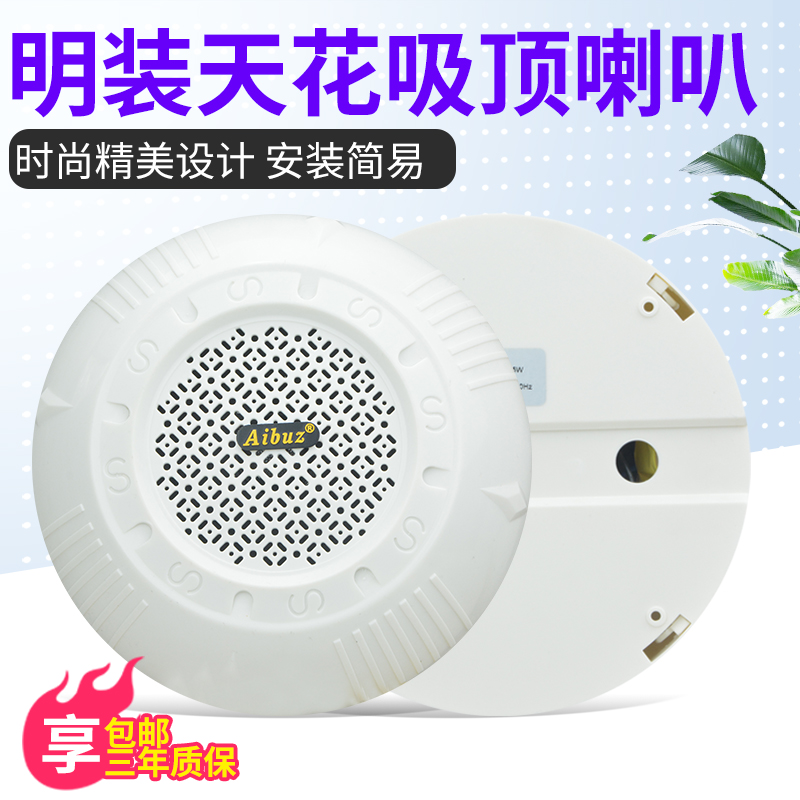 Suction-top surface-mounted horn ceiling speaker public address system for school shopping malls with back cover drill-free