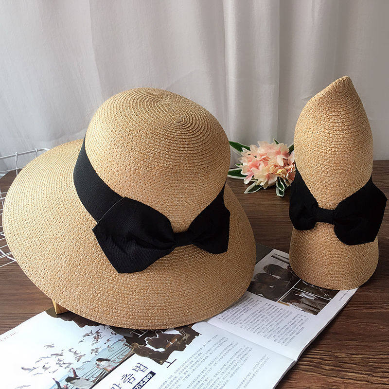 Japanese Sun Protection Straw Hat Uv Sun Hat for Women Summer Sun Hat Internet Celebrity Style Beach Wide Brim Anti-Uv Hat