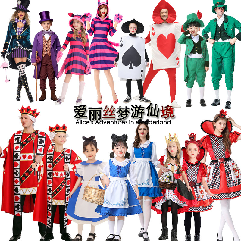 Red Queen Cosplay Alice in Wonderland Costume Mad Hatter Cheshire Cat Wonderland Rabbit Costume Alice Cos