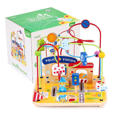 Boby large city scene around beads 1-2-3 years old boys and girls children's intelligence early education baby beaded toys