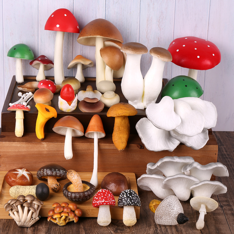 Simulated Mushroom Model Pretend Play Pu Vegetable Props Early Education Teaching Aids Toy Oyster Mushroom Decoration Photography Props