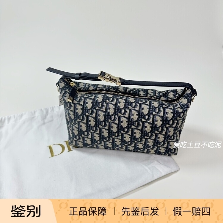 In Stock/Dior/Dior Travel Normad Lunchbox Bag with Monogram Embroidery and Full-Print Canvas Clutch Bag for Women